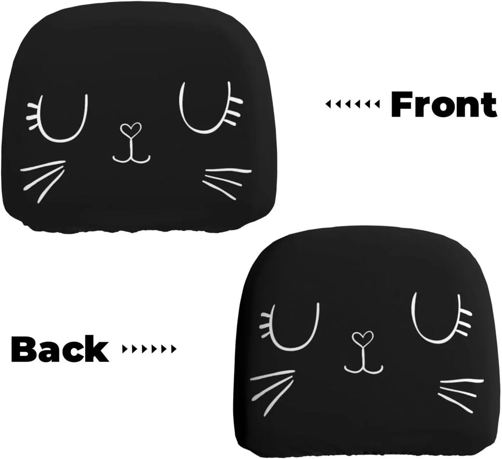 2-Pack Cat Print Car Headrest Covers – Elastic & Washable Car Headrest Cover HIP 1
