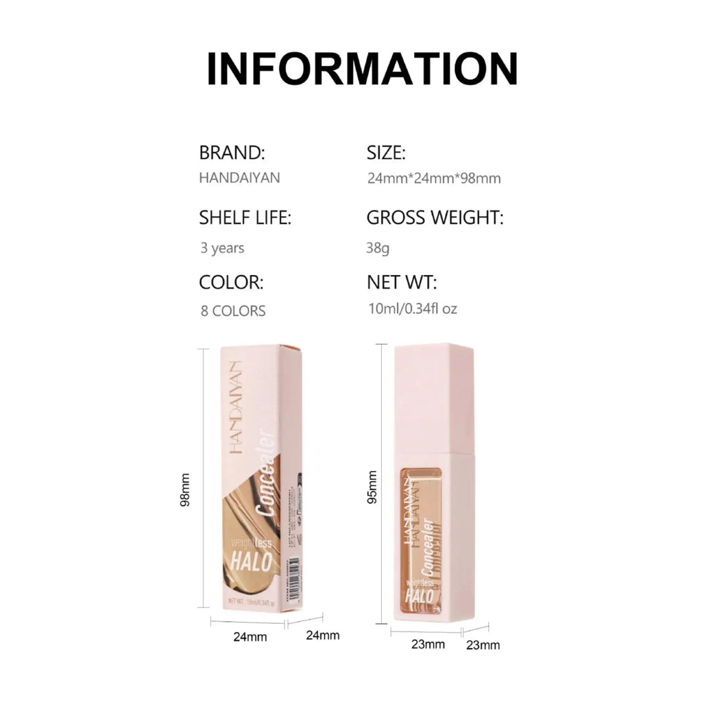 Handaiyan Matte Liquid Concealer – 8 Shades, Full Coverage Liquid Concealer HIP