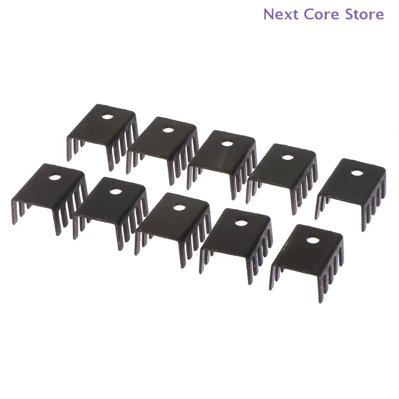 10-Pack TO-220 Aluminum Heatsink for 7805 – 19×15×10mm Electronic Heatsink HIP