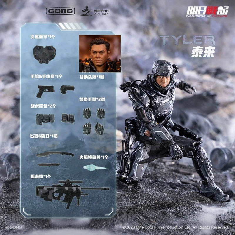 Warriors of Future Tyler Johnson GONG Action Figure 22.5cm Collectible Action Figure HIP A