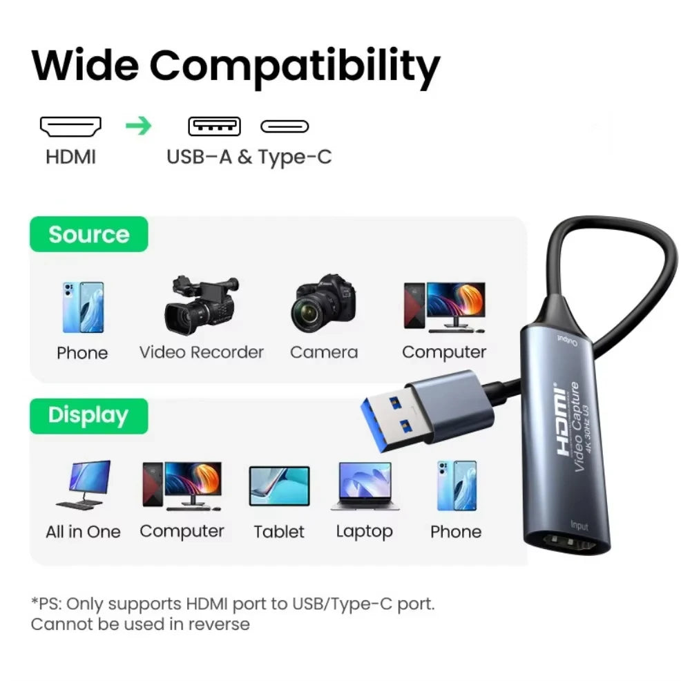 4K HDMI Video Capture Card USB 3.0 Game Grabber Video Capture Card HIP