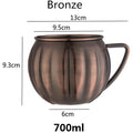 700ml Pumpkin Copper Stainless Steel Beer & Coffee Mug Stainless Steel Mug HIP Bronze 700ml send as picture