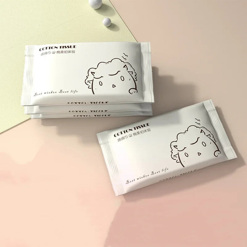 Soft Dry & Wet Face Wipes – Gentle Makeup Remover Pocket Towel Facial Cleansing Wipes HIP C600-Bag Package