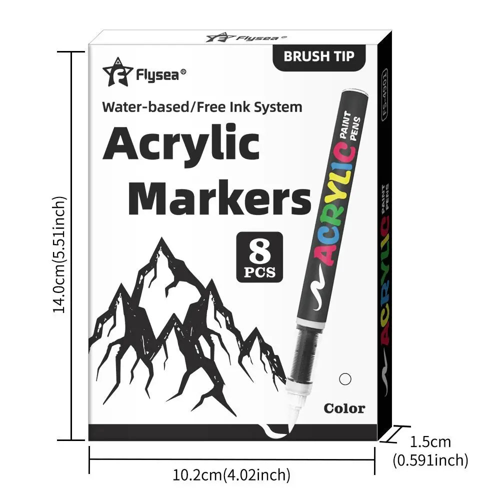 8-Piece Black & White Acrylic Paint Markers – Waterproof Acrylic Paint Markers HIP