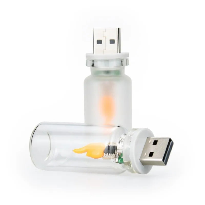 USB LED Flickering Flame Candle Night Light – Touch Control LED Decorative Lamp HIP