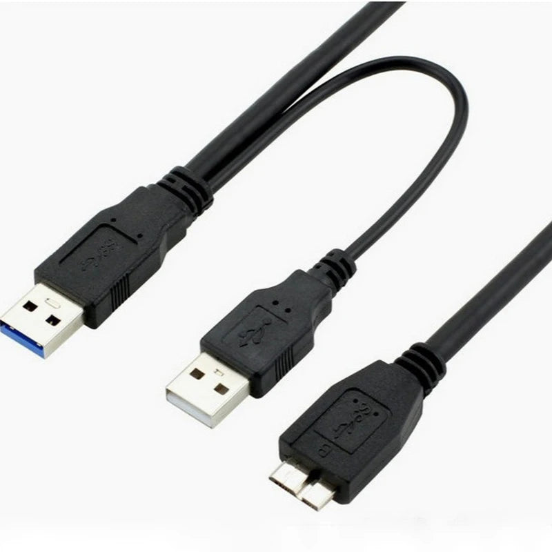 USB 3.0 to Micro B Y-Cable – HDD Power & Data Splitter USB Data Cable HIP