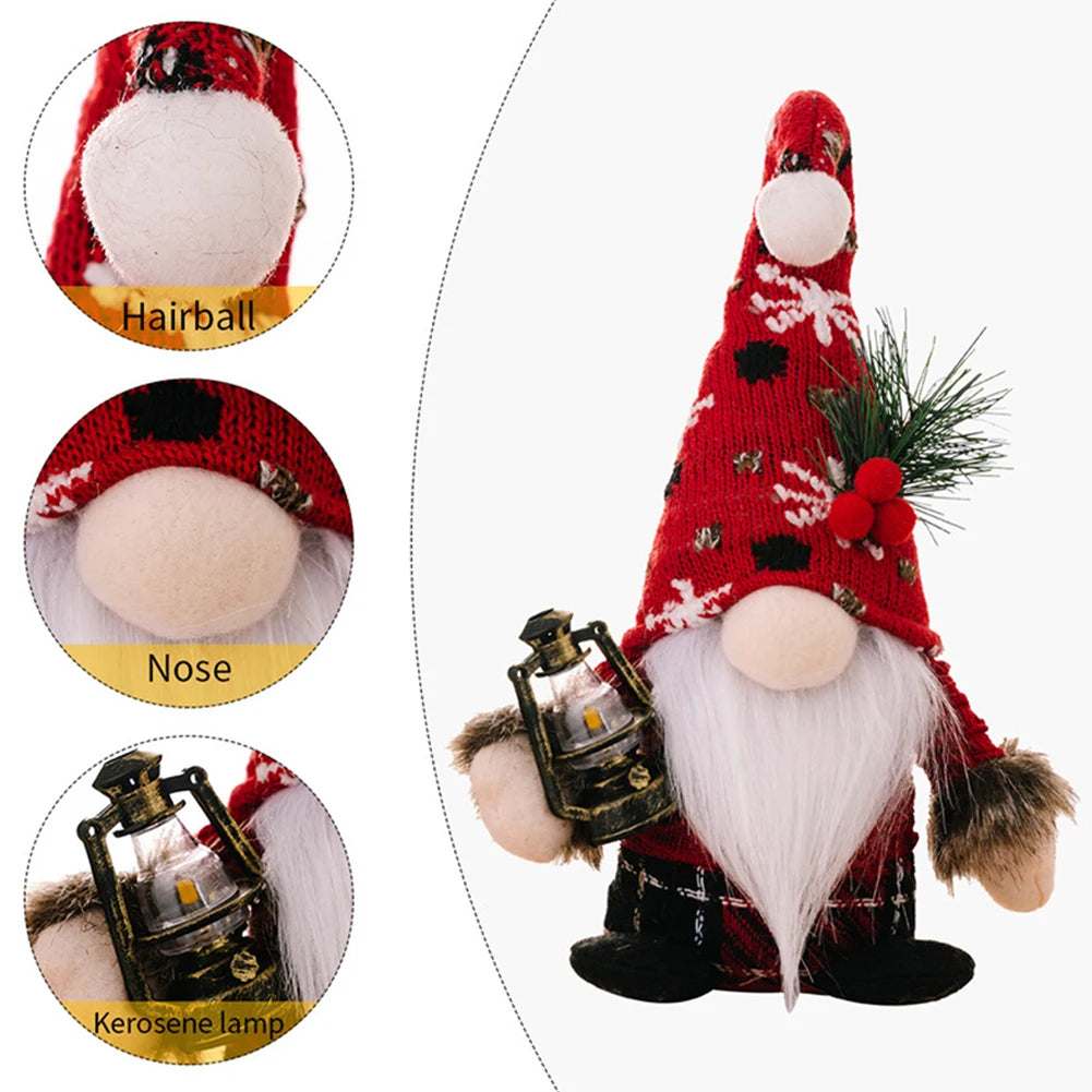 1Pc Santa Claus Ornament Decoration Christmas Gnome Doll New Year Christmas Gift Couple Ornament Walking Stick Christmas Dolls HIP