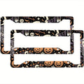 Halloween 2-Pack Aluminum License Plate Frames | 4-Hole Universal License Plate Frame HIP 1