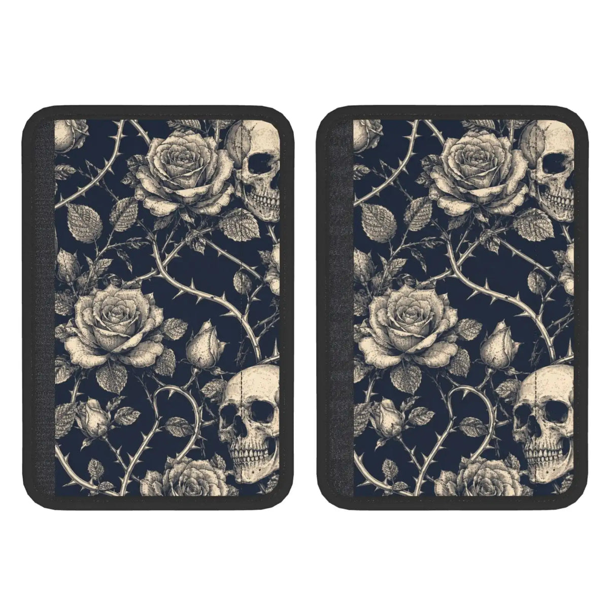 Gothic Skulls & Roses Seat Belt Shoulder Pads – 2-Pack Seat Belt Cover HIP black