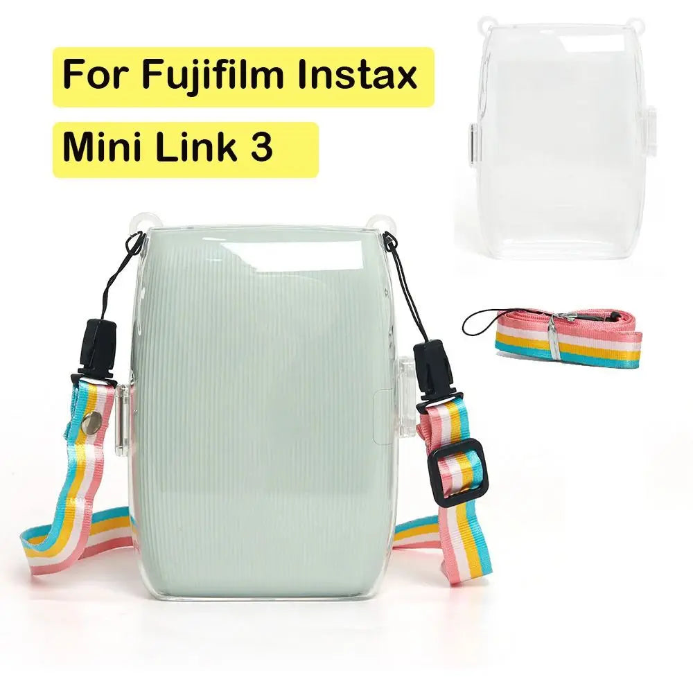 Transparent PC Case + Shoulder Strap for Instax Mini Link 3 Printer Carrying Case HIP