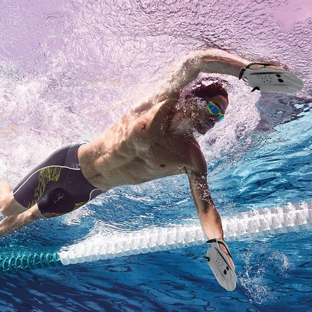 Freestyle Swim Hand Paddles – Kids & Adults | Silicone Straps Swim Training Paddles HIP