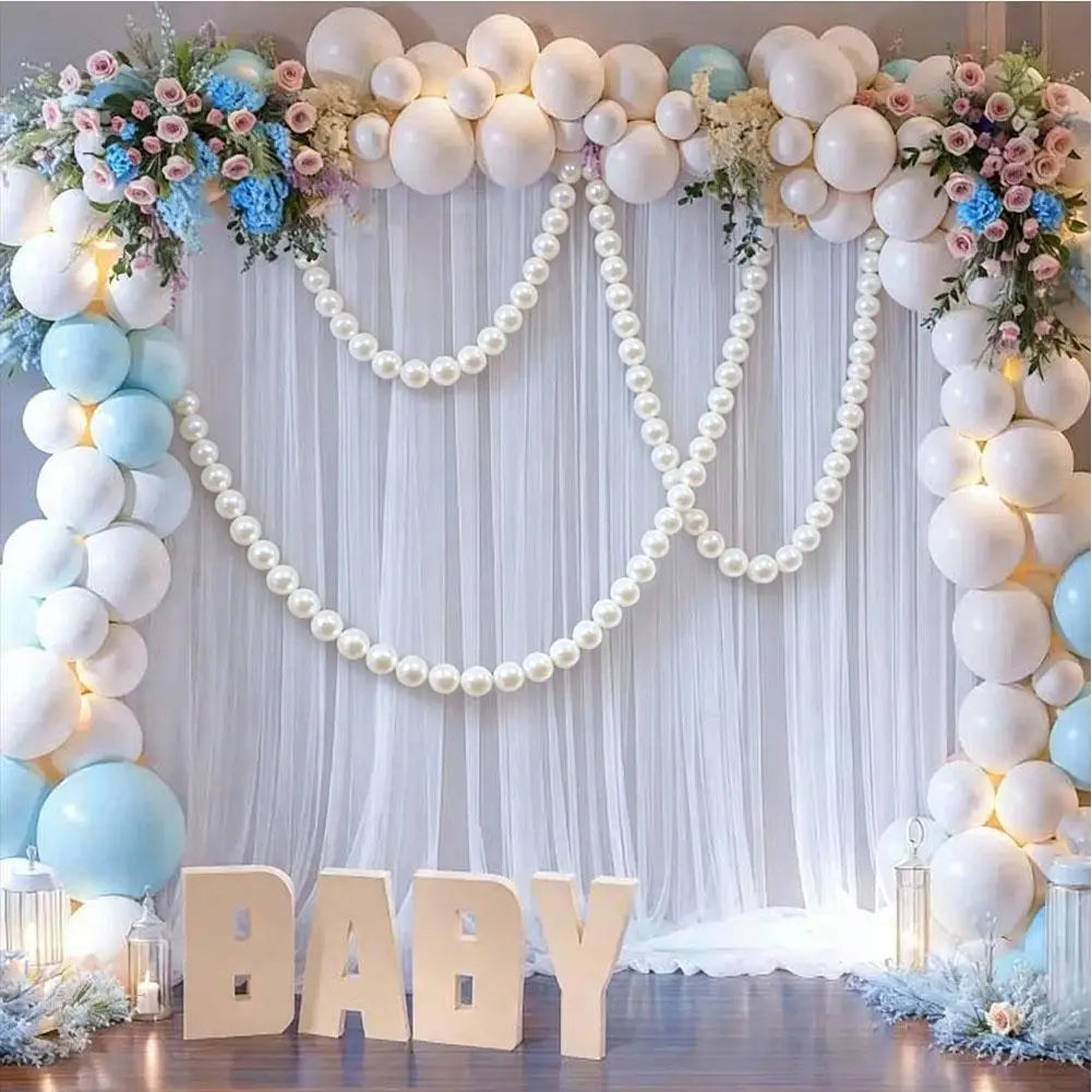 Big Pearl Beads String Hanging Pendant With Needle And Fishing Line DIY Wedding Arch Decoration Artificial Pearl Garland Set HIP