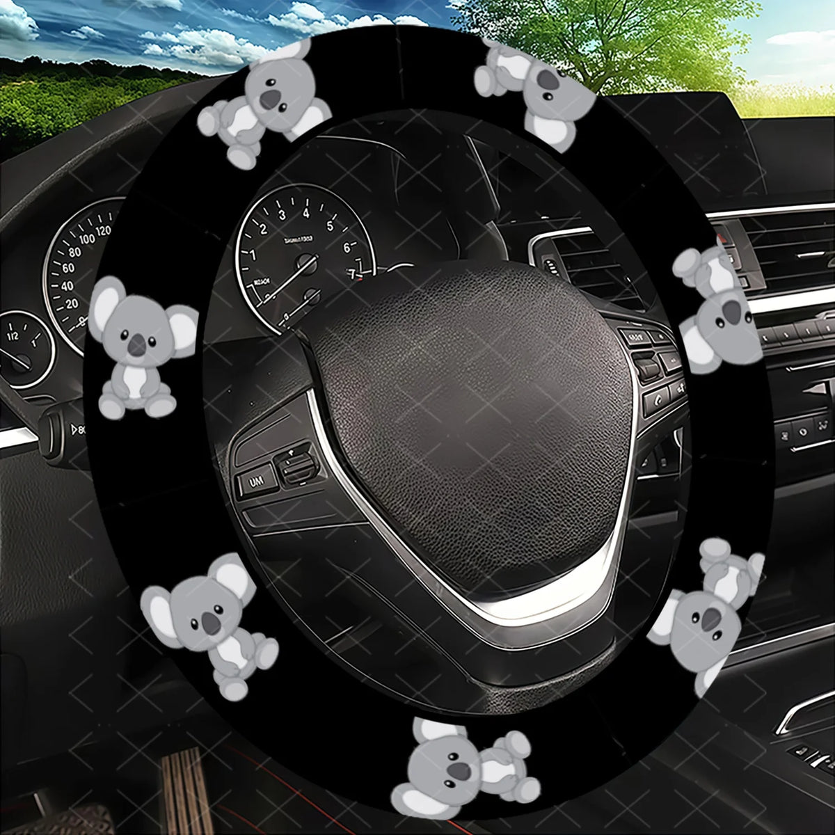 Koala Steering Wheel Cover – Universal Fit, All Vehicles Steering Wheel Cover HIP black