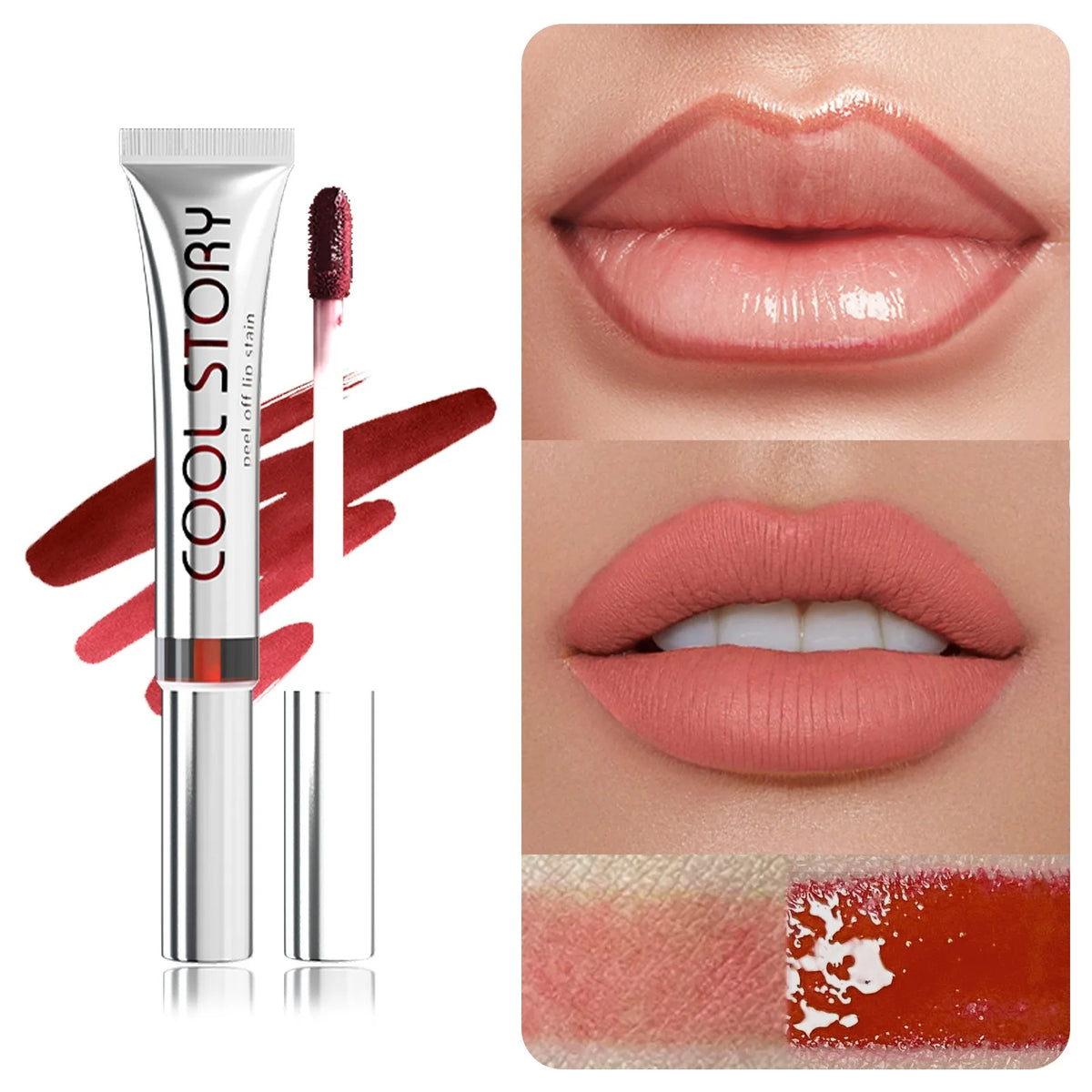 1pc Dark Brown Lip Liner Tattoo Peel Off Lipgloss Matte Lip Tint Contour Stain Waterproof Lasting Tear-off Lipstick Cosmetic HIP 115-1pc