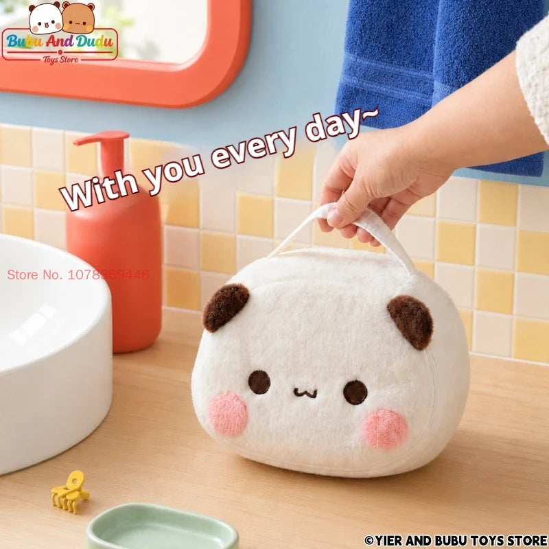 Panda Bubu & Dudu Plush Cosmetic Bag – Travel Makeup Organizer Plush Cosmetic Bag HIP