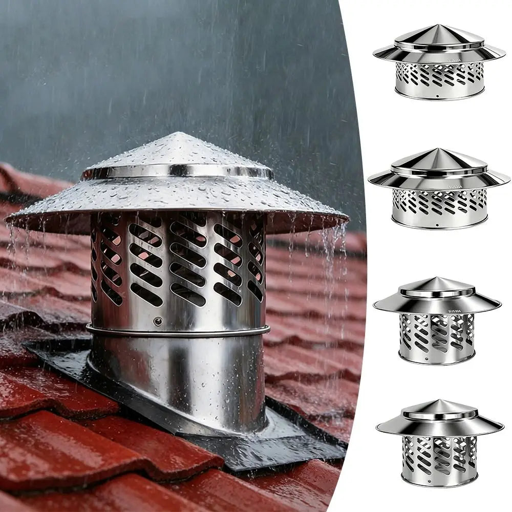 Stainless Steel Chimney Cap 80–200mm | Vent Exhaust Cover Chimney Vent Cap HIP