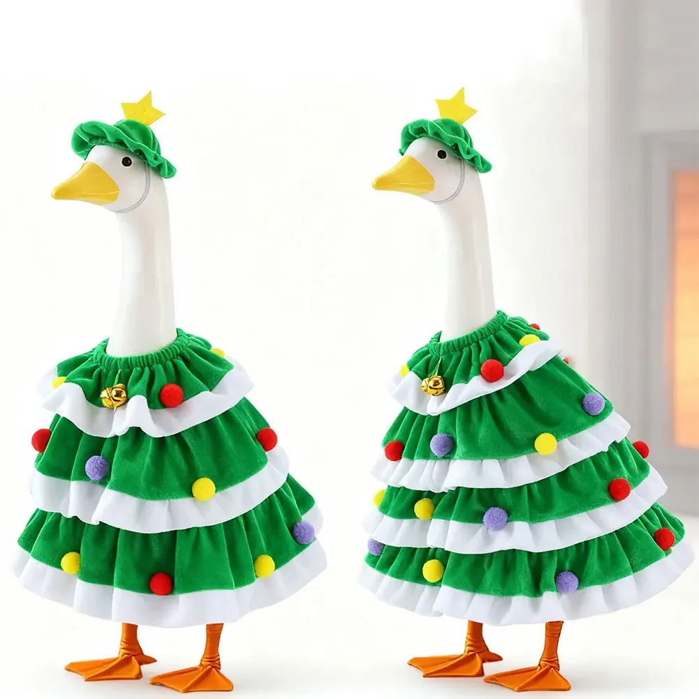 Porch Goose Outfit 23 Inch Christmas Santa Claus Elk Christmas Tree Costume Set Decor For Yard Lawn Garden HIP