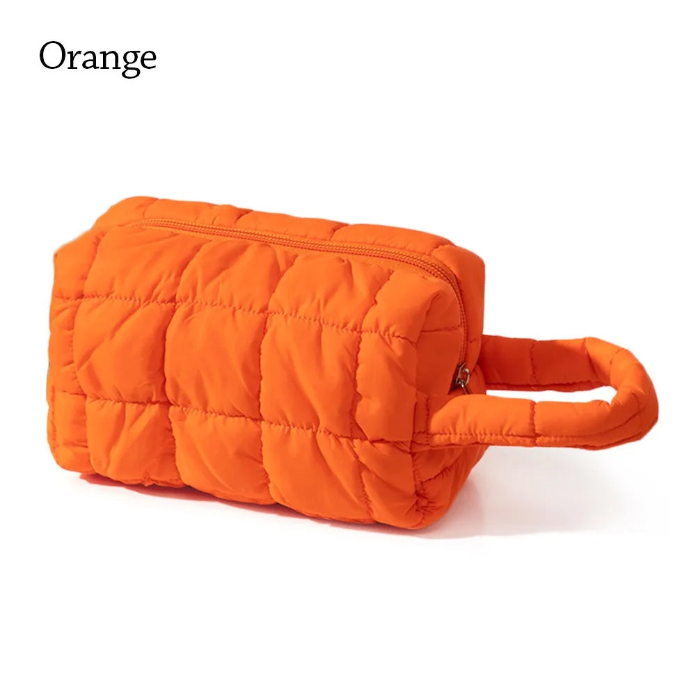 Large Capacity Makeup Bag – Multi-Functional Travel Toiletry Pouch Cosmetic Travel Bag HIP Orange