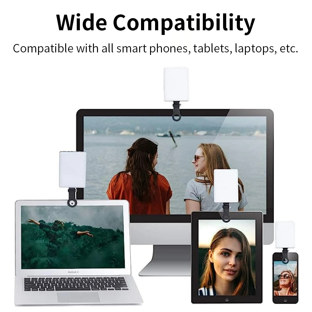 Mini Clip-On LED Selfie Fill Light – Rechargeable & Dimmable LED Selfie Fill Light HIP