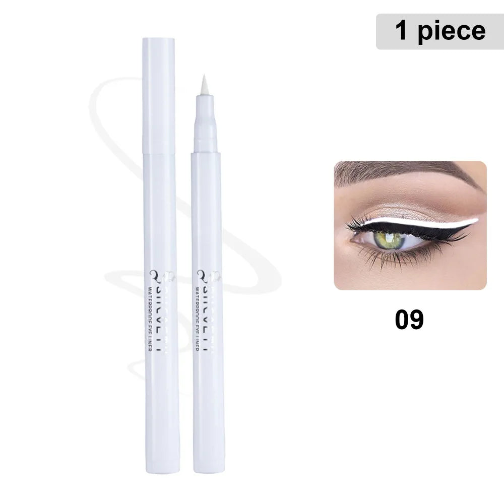 12 Colors Matte Liquid Eyeliner Rainbow Colorful Neon Eyeliner Pencil Pigmented Waterproof Smudge Proof Makeup For Women HIP 09