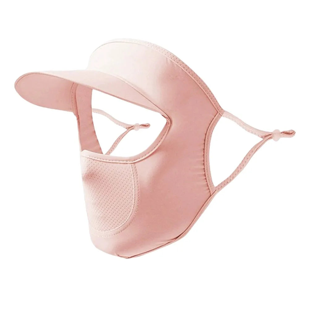 Ice Silk UV Full Face Mask & Neck Scarf – Cycling Sun Cover Sun Protection Mask HIP Pink
