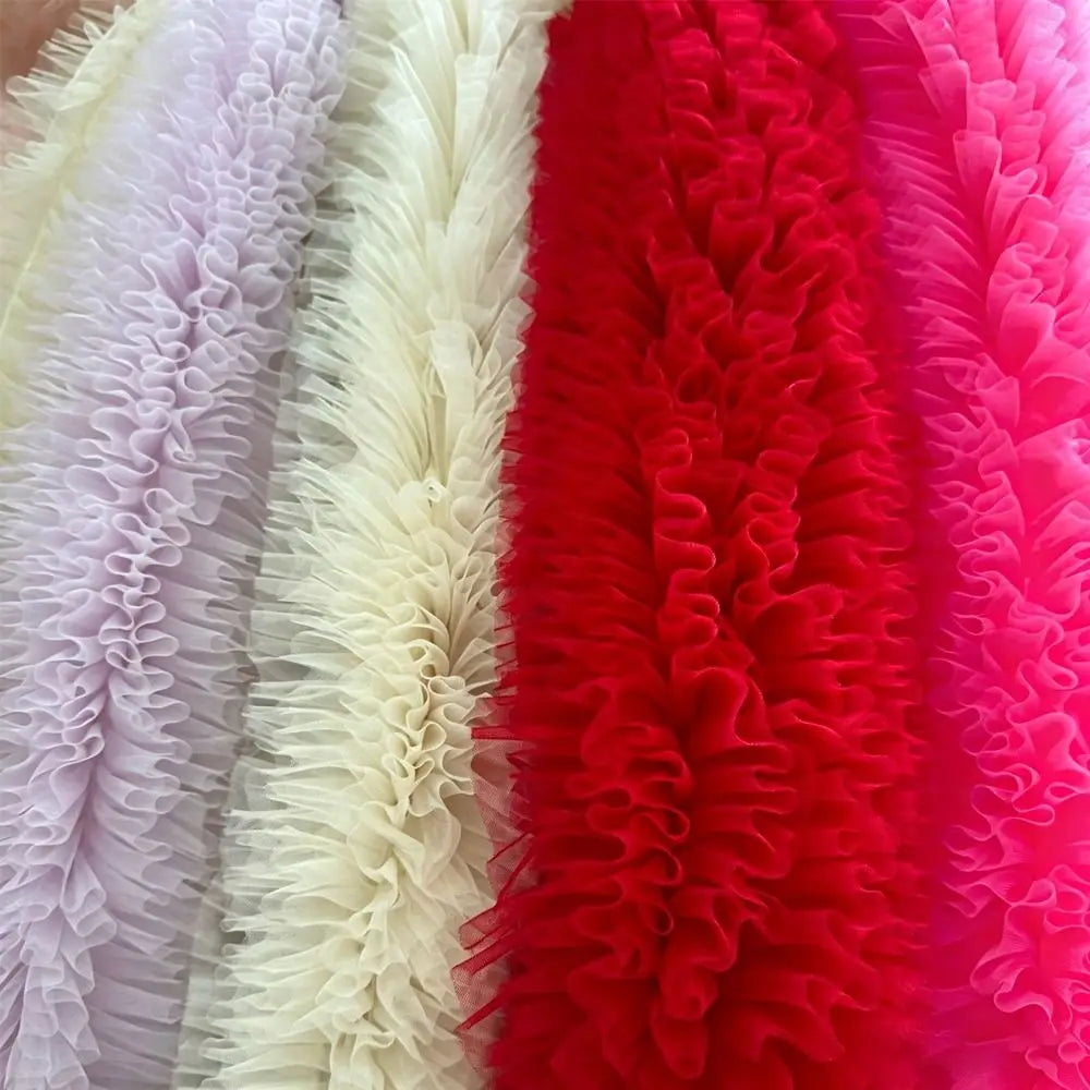 1 Yard Puffy Mesh Lace Trim 12cm Wide – Multicolor DIY Mesh Lace Trim HIP