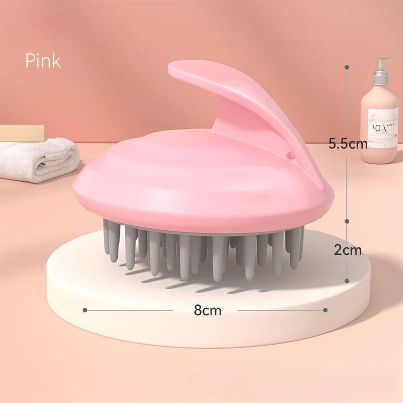 Hair Massager Comb Portable Relieve Head Stress New Silicone Handheld Round Remove Dandruff Scalp Stop Itch Scratching Combs HIP pink