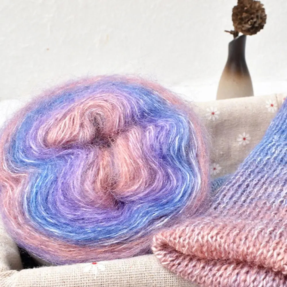 250M Rainbow Gradient Silk Mohair Cake Yarn – Soft & Versatile Cake Yarn HIP