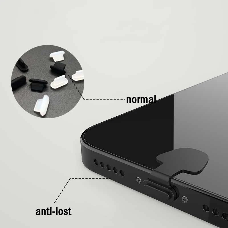 6-Pack Silicone Dust Plugs for Type-C & Apple Ports Phone Port Protector HIP