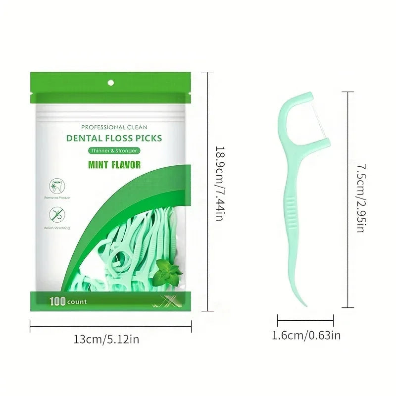 RUZOFO Mint Flossepicks Ultra-Fine Toothpicks 100–500 Pcs Dental Floss Picks HIP