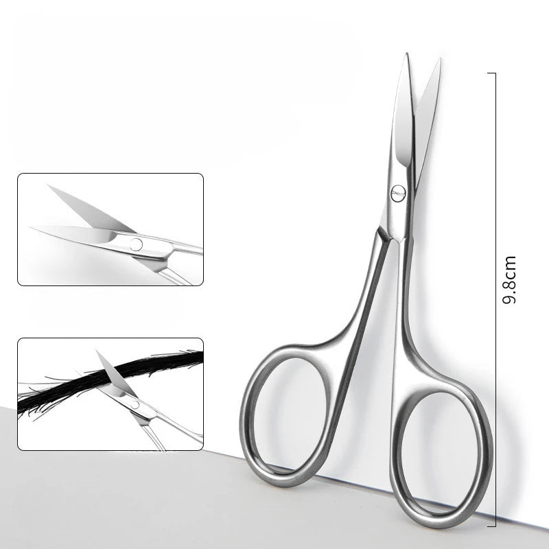 Stainless Steel Curved Tip Thin Blade Cuticle Scissors Nail Clippers Trimmer Dead Skin Remover Manicure Tools Eyebrow Toos HIP