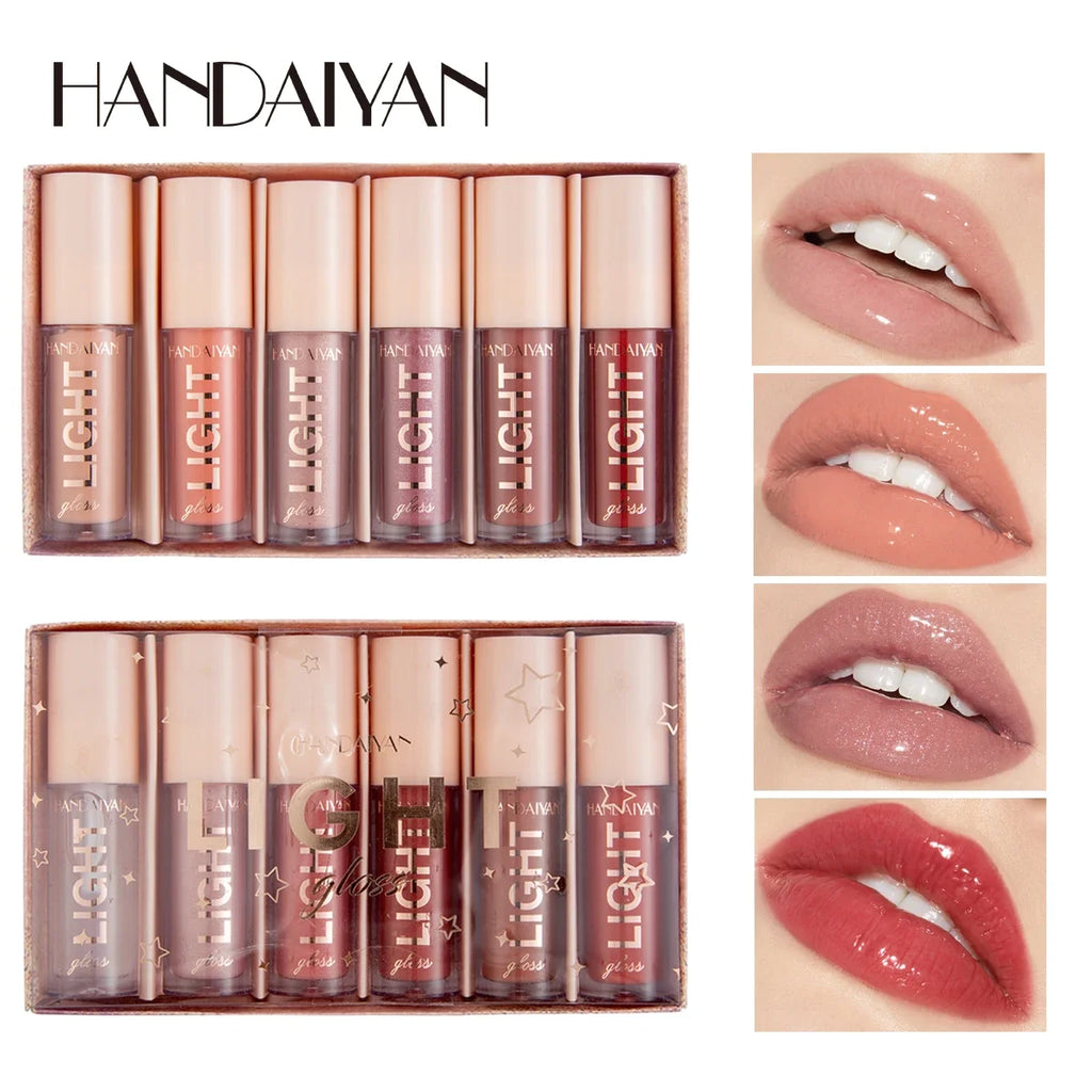 Handaiyan 6-Pc Mirror Lip Gloss Set – Long-Lasting & Moisturizing Lip Gloss Set HIP