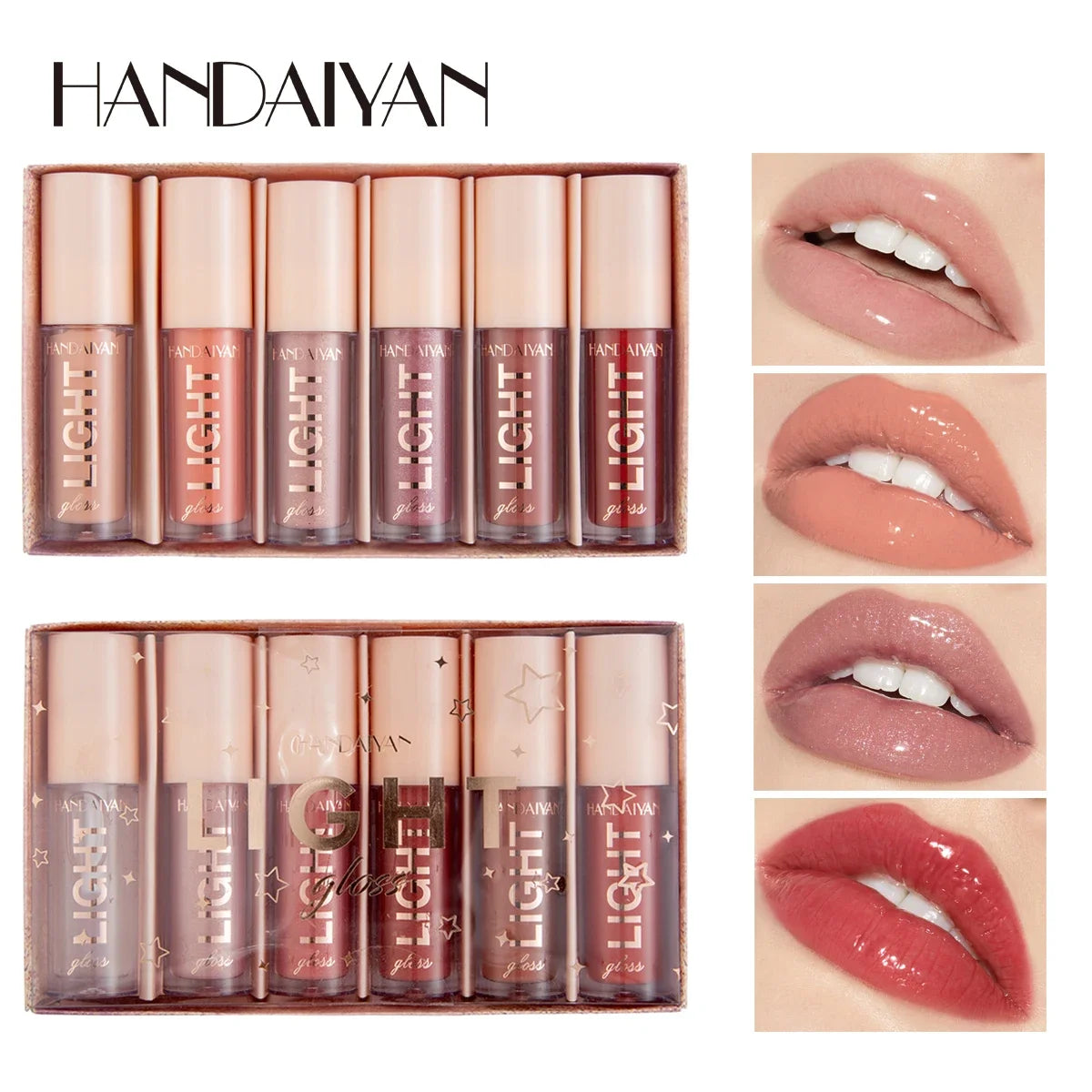 Handaiyan 6-Pc Mirror Lip Gloss Set – Long-Lasting & Moisturizing Lip Gloss Set HIP