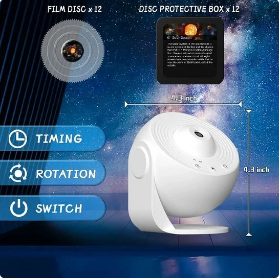 LED Night Light Galaxy Projector Starry Sky Projector 360° Rotate Planetarium Night Lamp For Room Decorative Children Kids Gift HIP White