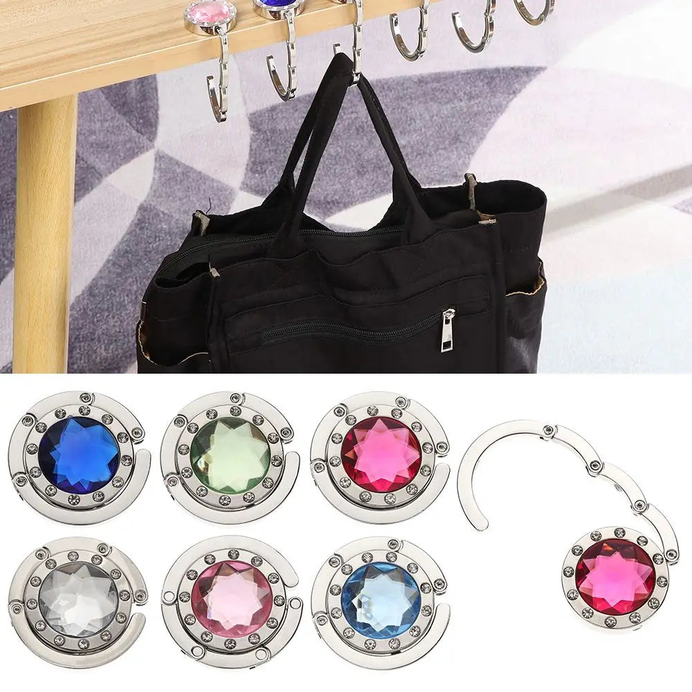 Foldable Diamond Table Handbag Hook – Portable Purse Hanger Foldable Bag Hook HIP