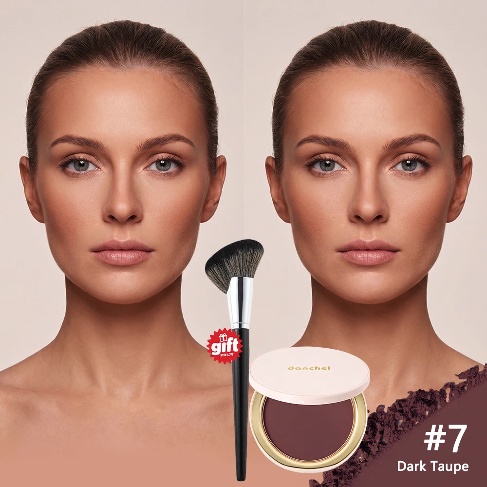 Soft Matte Bronzer Powder Natural Warm Glow Silky Smooth Contouring Shading Powder Long Lasting 3D Face Makeup With Brush Makeup HIP