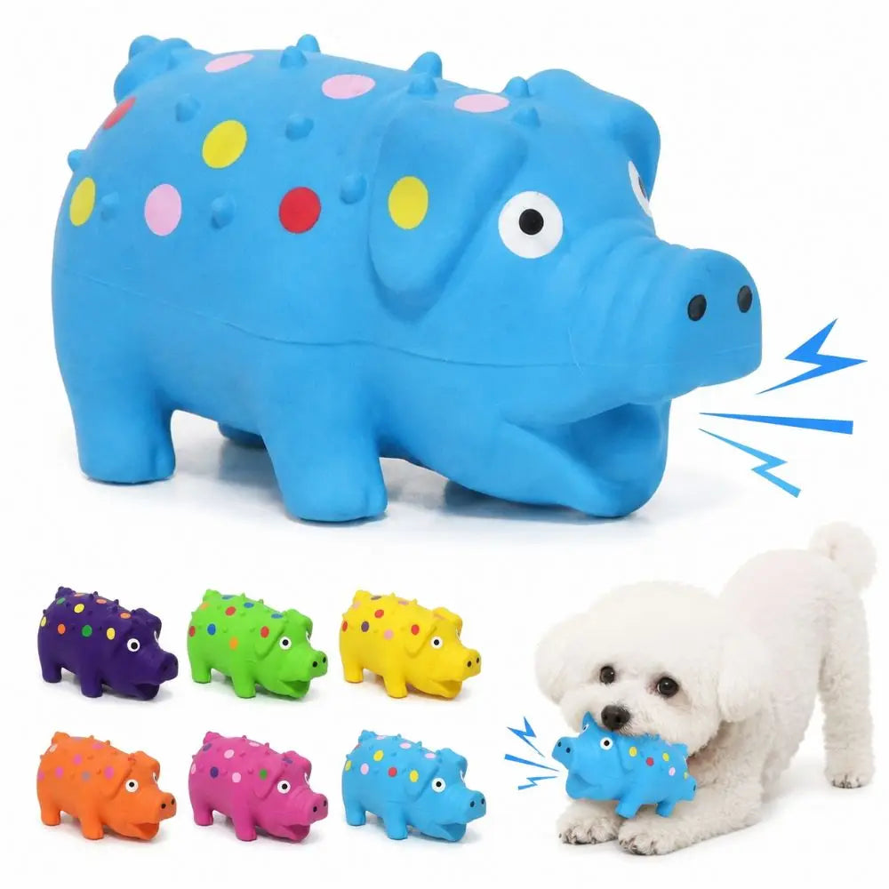 Squeaky Pig Dog Toy – Soft Latex Chew Toy, All Breeds Squeaky Dog Toy HIP