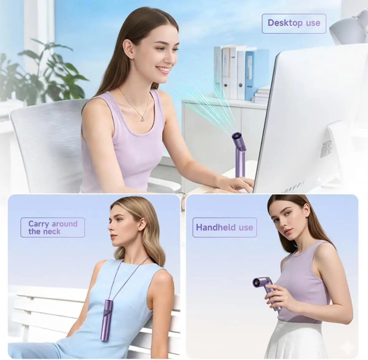 Brushless Portable Foldable Mini Handheld & Neck Fan – 9W USB Portable Neck Fan HIP