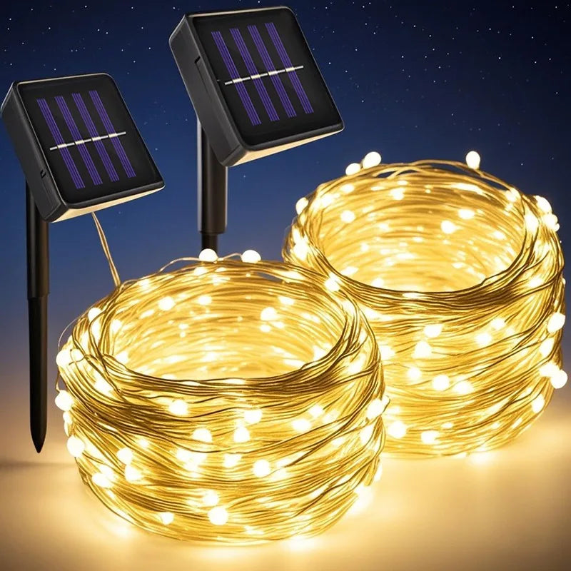 Solar Fairy Lights Outdoor – 8 Modes, Dusk to Dawn, IP65 Solar String Lights HIP
