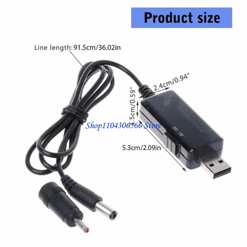 USB 5V to 9V/12V Step-Up Voltage Converter Cable with LED Voltage Converter Cable HIP