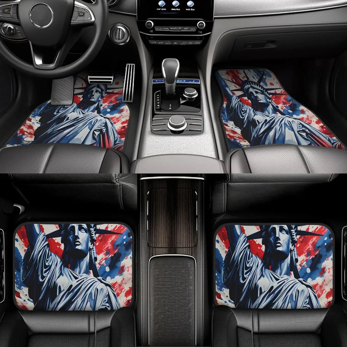 Statue of Liberty Car Floor Mats – 4-Piece Universal Set Automotive Floor Mats HIP