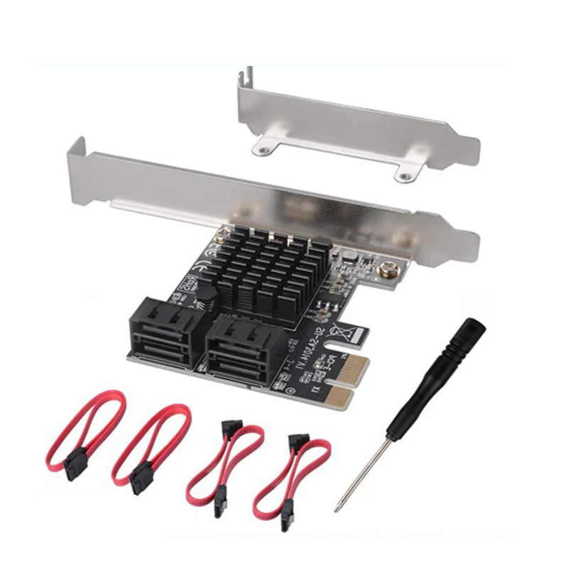 PCIe to SATA 3.0 Expansion Card – 4-Port 6Gbps | OULLX PCIe Expansion Card HIP As Photo