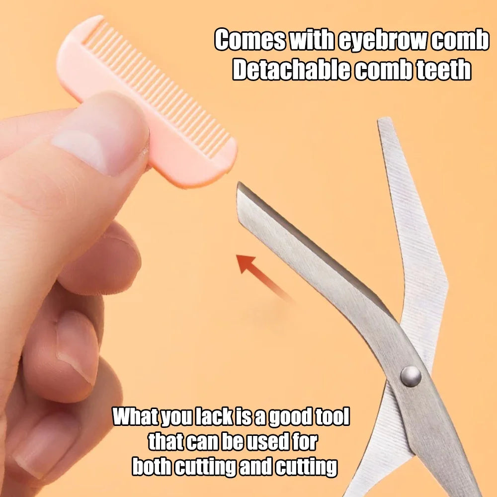 Eyebrow Trimmer Scissor Beauty Products for Women Eyebrow Scissors with Comb Stainless Steel Makeup Tools Beauty Scissors HIP
