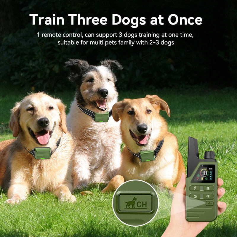 ROJECO Electric Dog Training Collar Remote Control Pet Puppy Dog Bark Stop Collar Waterproof Rechargeable Anti Barking Device HIP