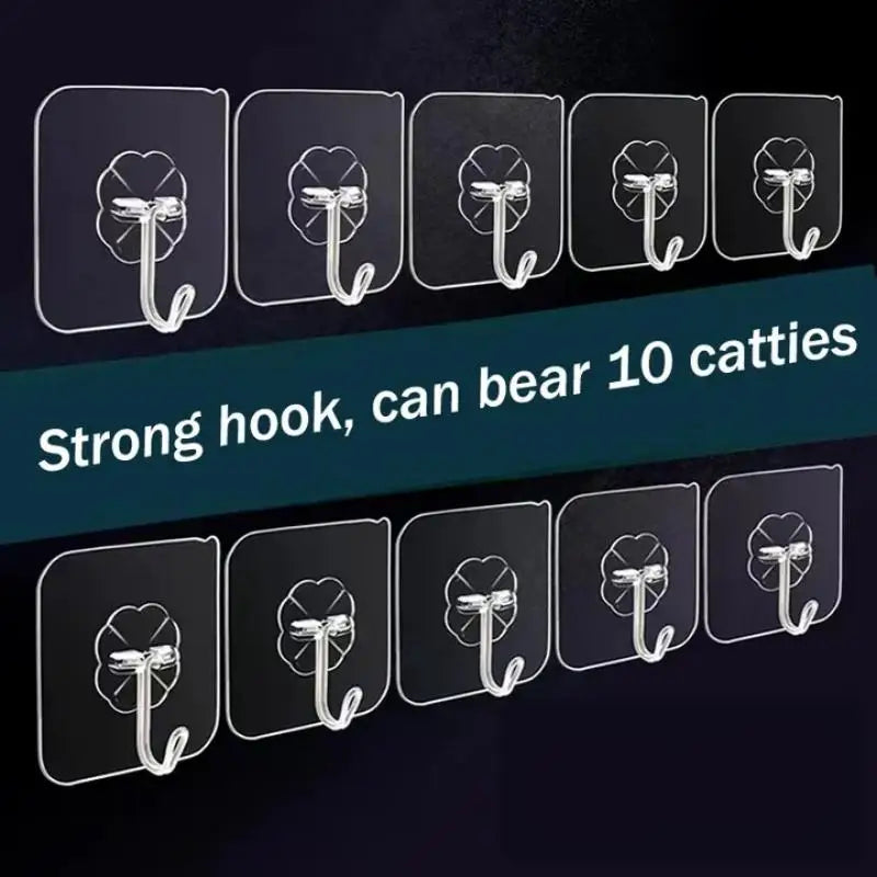 Transparent Self-Adhesive Wall Hooks – No-Drill Strong Hold Adhesive Wall Hooks HIP