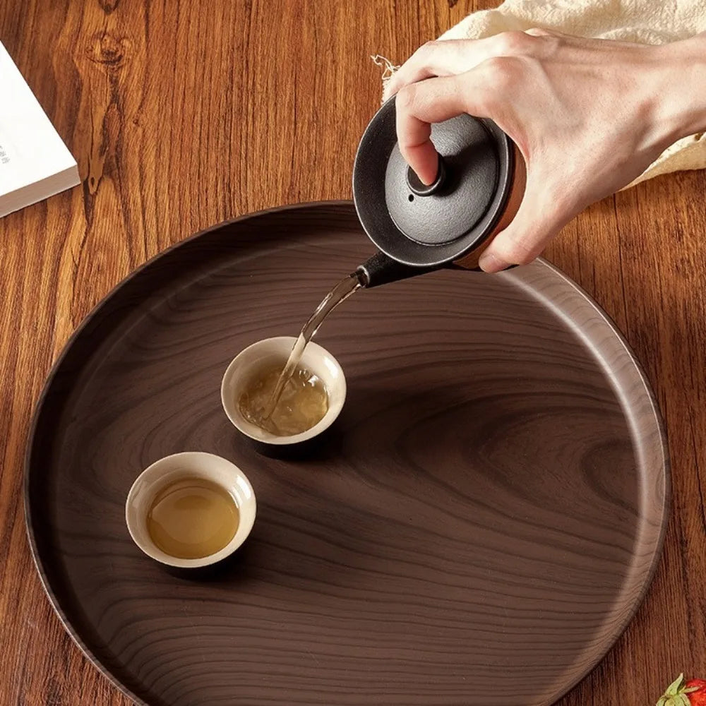 Round Imitation Wood Serving Tray – 4 Sizes | Decorative Decorative Serving Tray HIP