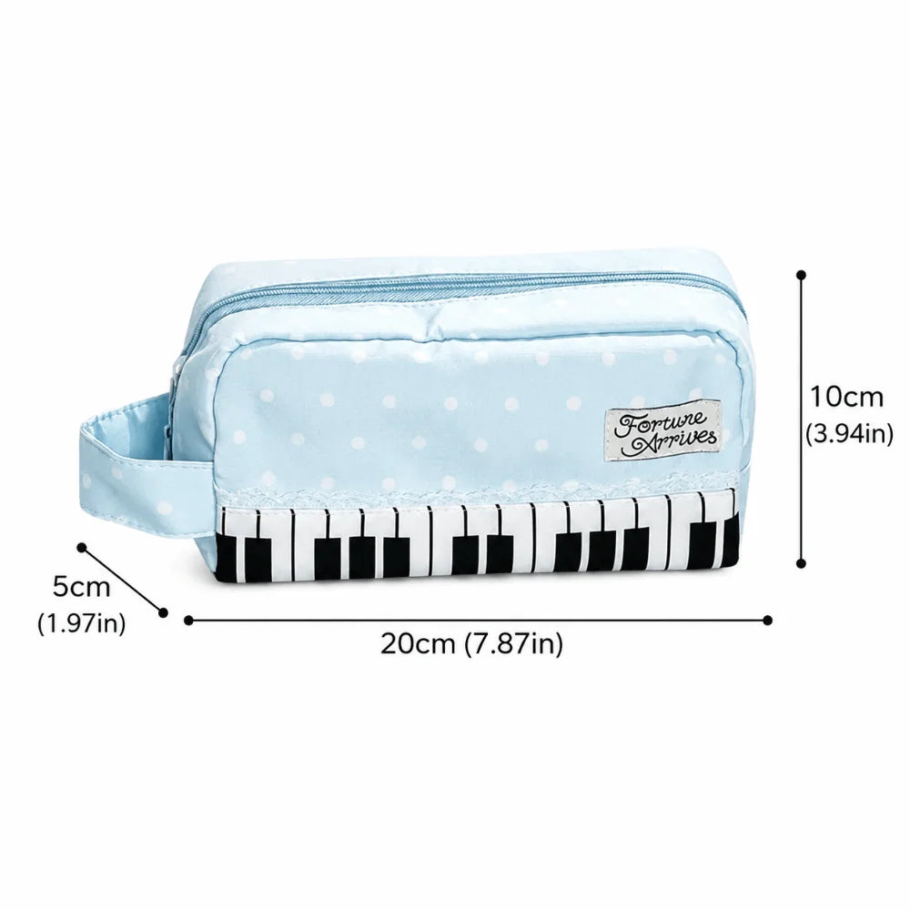Kawaii Piano Key Polka Dot Pencil Case – Large Capacity Pen Bag Pencil Case HIP
