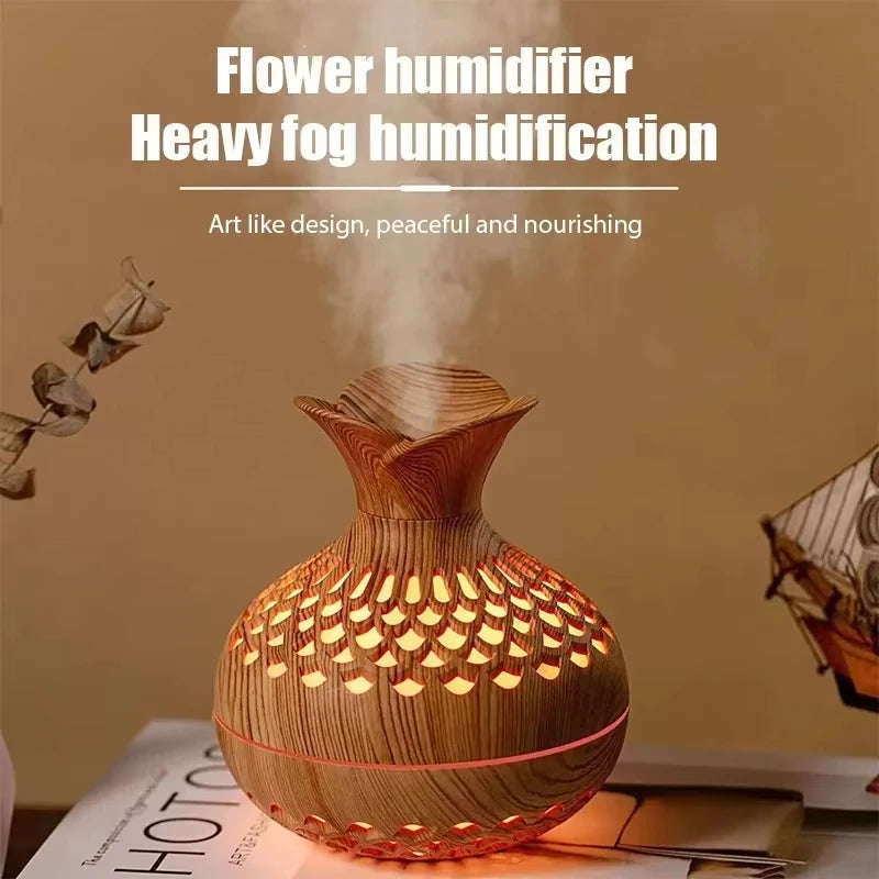 Wood Grain Mini USB Humidifier & Aroma Diffuser 300ml Ultrasonic Humidifier Diffuser HIP