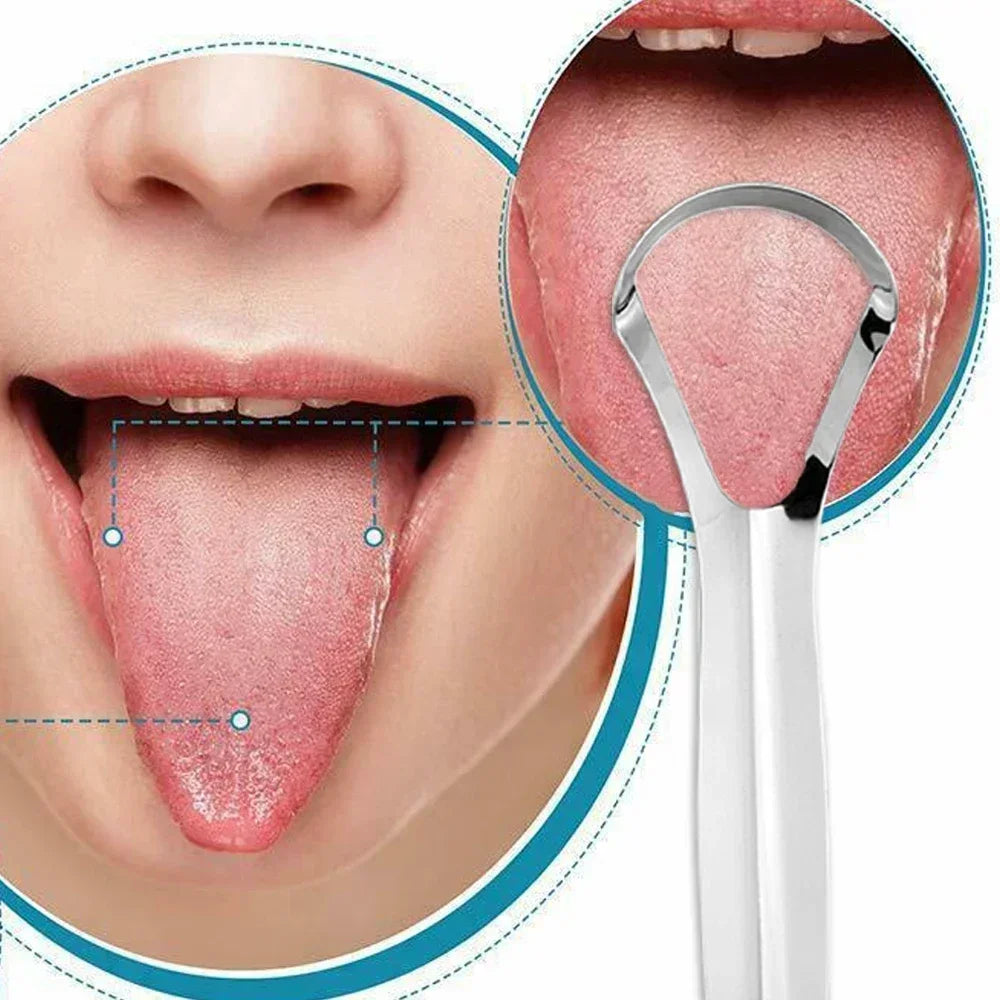 Stainless Steel Tongue Scraper Set | Fresh Breath Oral Care Tongue Scraper HIP