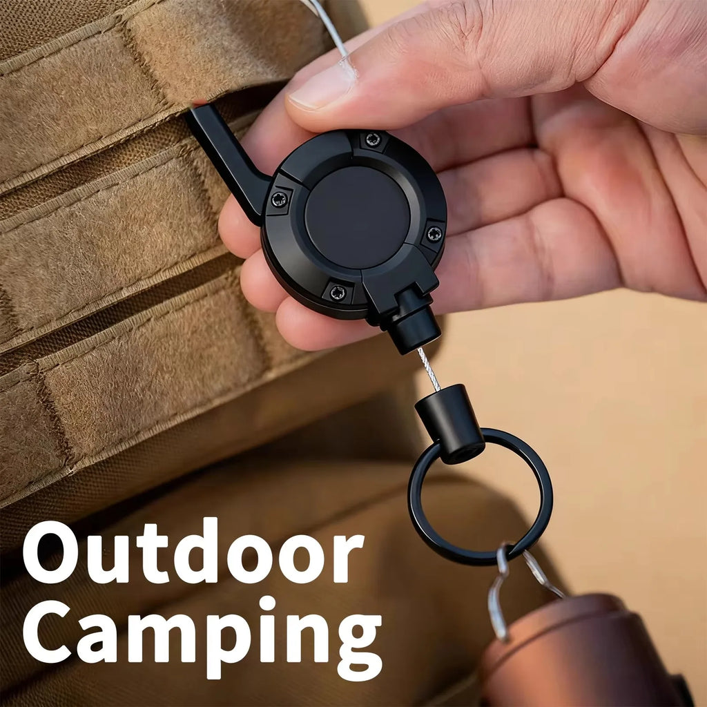 Retractable Carabiner Key Reel – Heavy Duty Steel Wire Rope Retractable Key Reel HIP